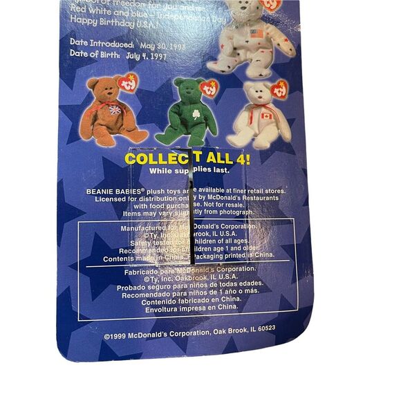 Ty Beanie Babies Glory The Bear Plush Toy Errors Rare - Picture 6 of 6
